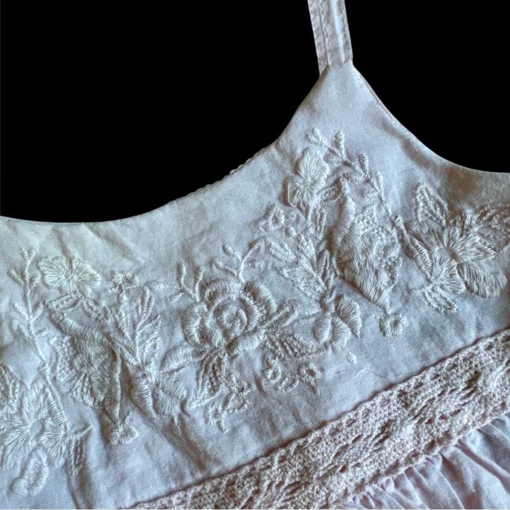 Tahari Blush Pink Embroidered Sun Dress Girls size 12M - Picture 5 of 5